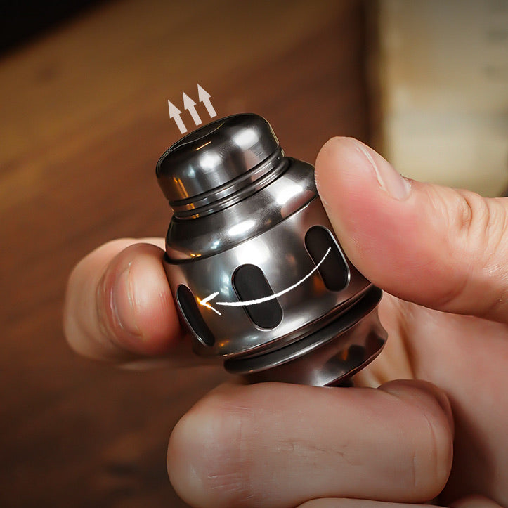 Impact Capsule Finger-Spinner with Rachet Button Linkage